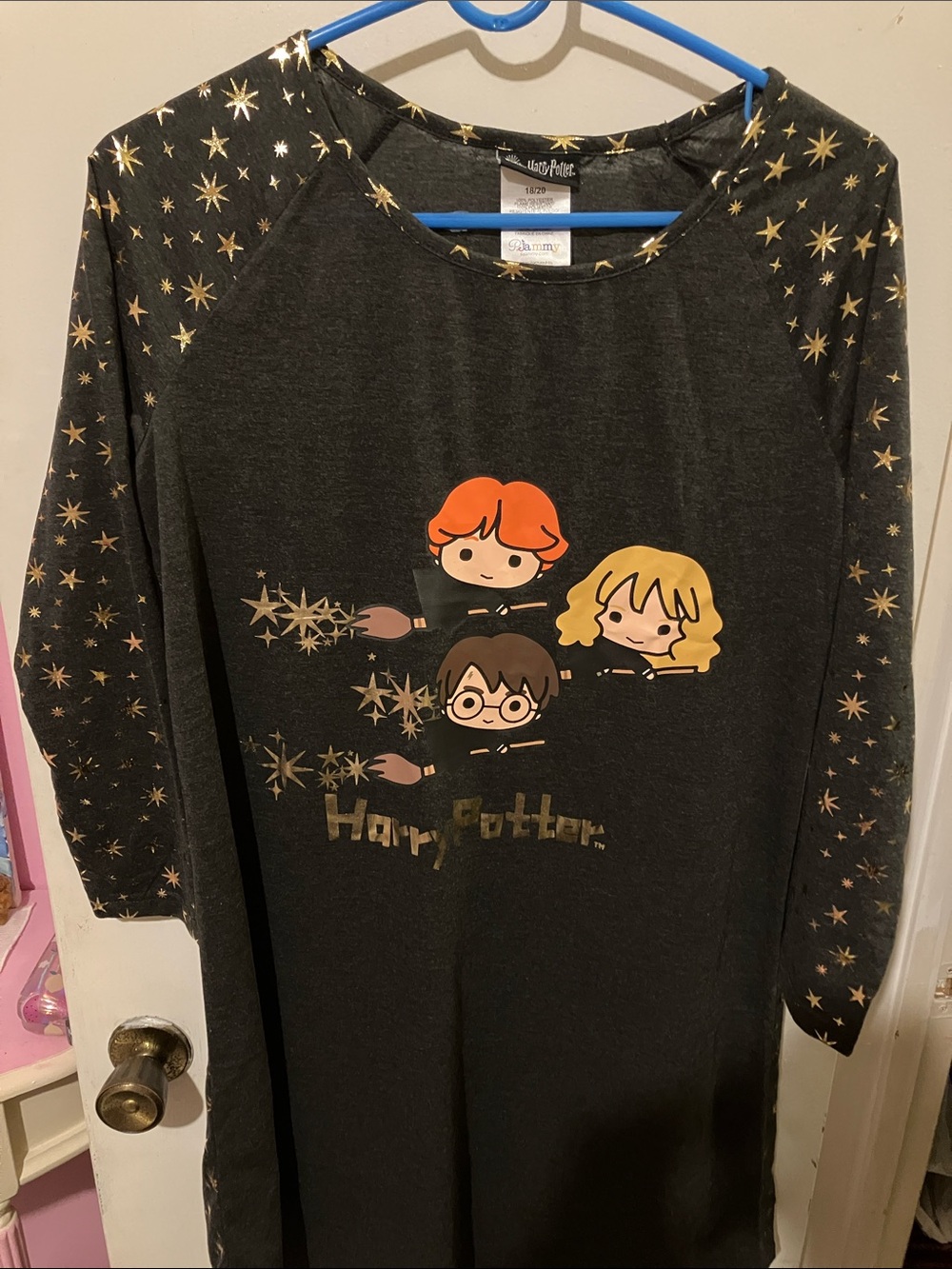 Harry Potter Kids Black Star-Print Pajama Top